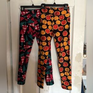 LuLaRoe Colorful Print Leggings Tween set of two